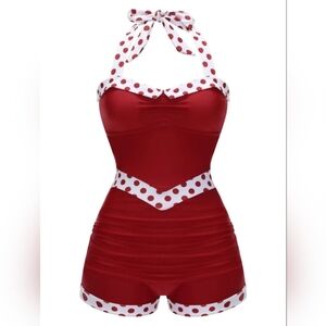 Retro 1940's Halter One-Piece Swimsuit